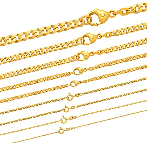 hoplo holzenplotz Edle massive Goldkette Panzerkette Halskette aus 750-18 Karat Gold, Länge:50, Kette_Breite:1.1 mm
