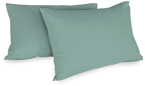 Zer0bed, Coppia Di Federe In Cotone 52x80 CM, Cloud, Set Di 2, Tinta Unita, 100% Cotone, Cuscino Letto, Chiusura A Busta