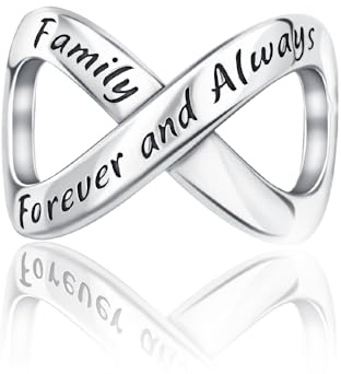 Femme Charms La famille de l'amour infini Coccinelle rouge Argent Sterling 925 Pendentif avec Zircon Cubique pour Bracelet
