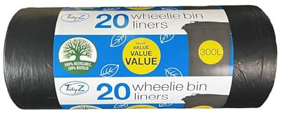 Tidyz Sacs poubelle à roulettes 300 l