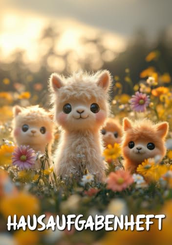 Hausaufgabenheft Alpaka: Schulplaner 2024/2025 mit Stundenplänen in DIN A5 für Grundschule oder Gymnasium mit Niedlichem Design für Jungen & Mädchen