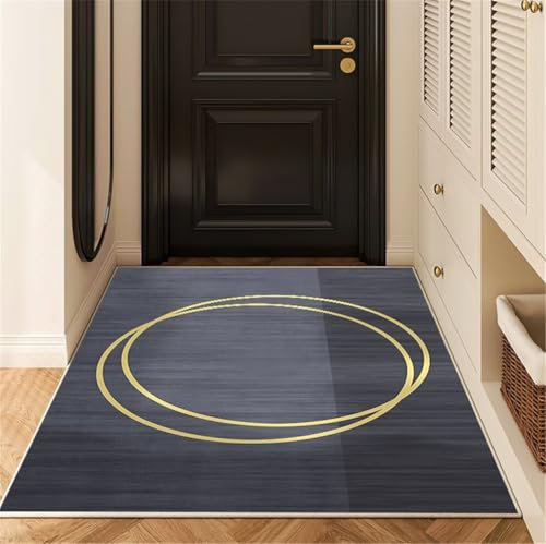 RUGMRZ Bettumrandung Teppich Outdoor-Teppich 70x140CM zuschneidbar Kind blau Modernes minimalistisches Design stilvoller verschleißfester