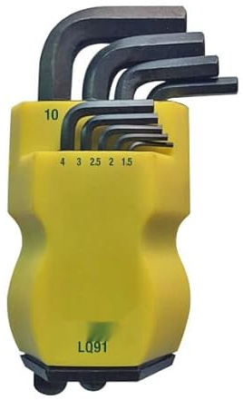 Blendend Juego de llaves Allen cortas, 9 piezas, fabricadas en acero, ideales para ajustes en espacios reducidos y mantenimiento de maquinaria.