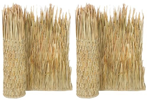 Forever Bamboo Eco-Friendly Mexican Thatch Roll Pack of 2, Hand-Woven Palm Leaf Roll for DIY Projects, Duck Hunting Camo Mesh, Palapa Thatch Roofing for Tiki Bar, Patio Umbrella, 35 Inch × 8 Feet