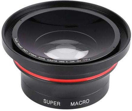 Rankomu Obiettivo super grandangolare 0,39X per fotocamere DV e telefoni cellulari, obiettivo grandangolare da 37 mm, ideale per fotografia e videografia, leggero, design compatto