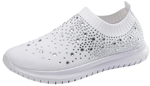 Generisch Orthopädische Orthopädische Schuhe Damen Slip on Sneaker Bequeme Ergonomische Glitzer Diabetiker Gesundheitsschuhe Sportschuhe Atmungsaktive Damen Slip on Sneaker Joggingschuhe
