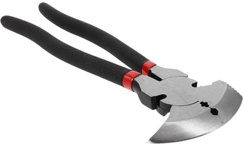 Ciieeo Extractor de Grapas para Cercas 27 Cm (10 Pulgadas) Herramienta Manual Multifuncional para Tensar Vallas y Quitar Uñas Mango Ergonómico Rojo y Negro, Alicate para Alambre