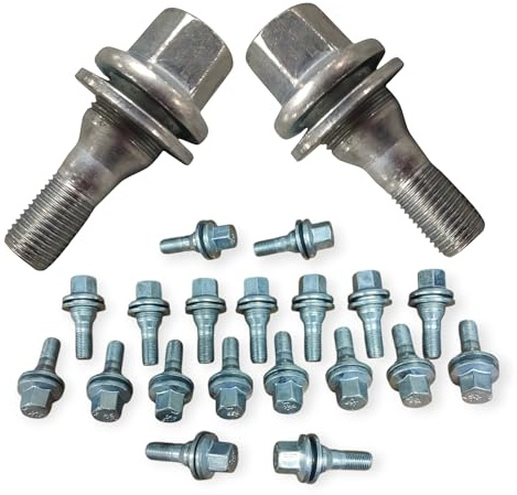 Kit 16 bulloni ruota Compatibili con Peugeot 106 206 307 406 607 1007 407 207 308 Expert Partner Bipper 508 3008 5008 208 dal 2003 in poi ruote cerchi in lega HEX 17 - M12x1,25