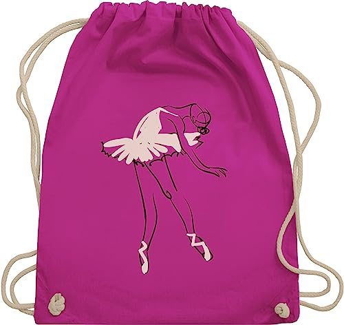 Turnbeutel Rucksack - Tanzen Geschenk - Balletttänzerin Ballerina - Unisize - Fuchsia - balletttasche kinderturnbeutel dance balett beutel ballett geschenke tanz ballet stoffbeutel ballettbeutel