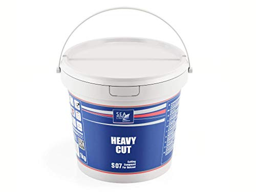 SEA-LINE S07 Heavy Cut Polierpaste 1000g | Stark Schleifende Politur | Entfernt Starke Oxidation & Kratzer P800-P1000 | Gelcoat Restaurierung | Cut Level 10/10
