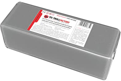TFC Troll Factory Modelliermasse I Industriemodelliermasse I Formenbau Plastilin I mittelhart, grau I 1 x 1000 g