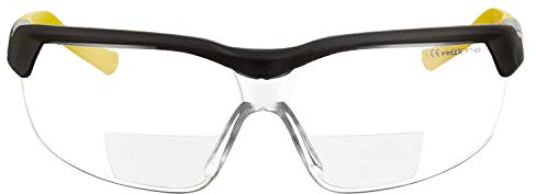 voltX GT Adjustable Bifokale Lesen Schutzbrille (KLAR +2.5 Dioptrie) CE EN166FT, Anti Beschlag Beschichtung, anpassbarer Bügel, Kratzfest, UV400 Schutz.