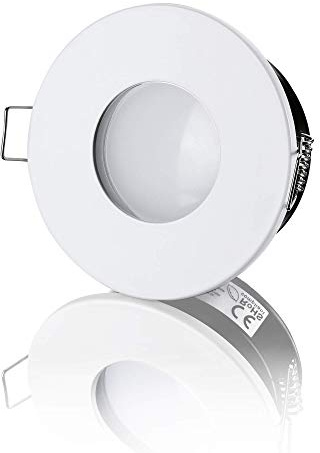 lambado® LED Spots Flach für Badezimmer IP65 in Weiss - Moderne Deckenstrahler/Einbaustrahler für Außen inkl. 230V 5W Strahler neutralweiß dimmbar - Hell & Sparsam