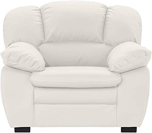 Mivano Sessel Casino, Ledersessel passend zum 2er und 3er Sofa Casino , 109 x 88 x 92, Kunstleder Weiß