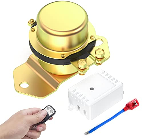 Cocar Auto Kfz 12V Elektromagnetisch Fernsteuerung Batterieschalter mit Positivem Verbindungskabel Batteriehauptschalter Remote Control Magnetspule Stromunterbrecher Hauptstromschalter Hauptschalter