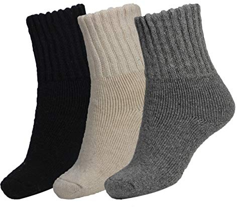 BomKinta Women Winter Solid Socks Thick Warm Wool Socks Cozy Crew Socks for Women Christmas Gift, Medium