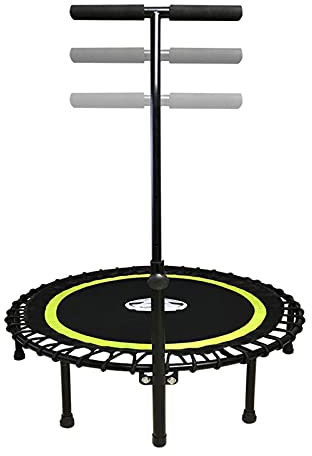 40 Silent Trampolin mit Verstellbarem Lenker, Fitness Trampolin Bungee Rebounder Jumping Cardio Trainer Workout für Erwachsene (Color : Green)