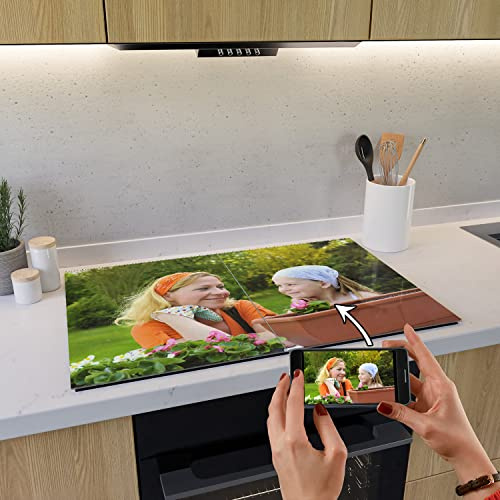 Individuelle Herdabdeckplatte/Spitzschutz aus Glas von Wallarie, 80x52cm, für Ceran- und Induktionsherde
