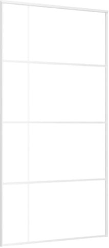 vidaXL Porta Scorrevole in Vetro ESG e Alluminio 102,5x205 cm Bianca