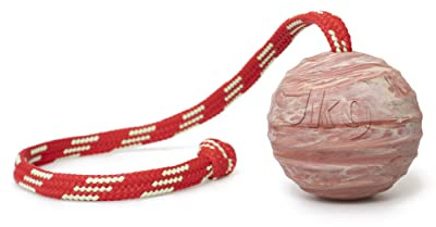 JULIUS K-9 IDC Kautschuk Ball mit Schnur, Geriffelt, 60 mm