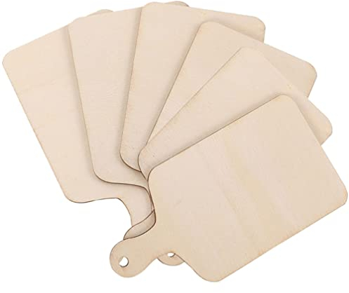 Hemoton Lot de 6 assiettes à pizza en bois pour pizza et sushis, assiettes à dessert, planche à fromage, planche à charcuterie, planche à découper pour fruits et légumes pour la maison et la cuisine