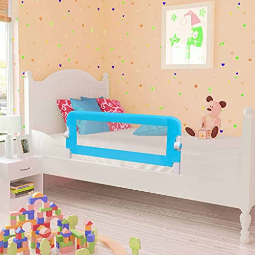 Yongdu Kleinkind Bettschutzgitter, Rausfallschutz Bett, Bettgitter Rausfallschutz, Rausfallschutz Kinderbett, Bettumrandung Babybett, 2 STK. Blau 102x42 cm