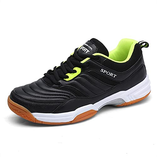 BRKVALIT Hommes Running Baskets Chaussures de Sport Antidérapantes Anti-Usure Chaussures de Tennis Badminton Chaussures d'entraînement,Noir,43EU
