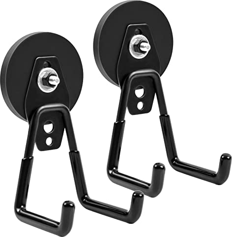 MIN CI Starke magnetische Haken, strapazierfähig, 66 mm, Garagen-Magnethaken mit Anti-Rutsch-Beschichtung, 2 Stück industrielle Stärke, zum Aufhängen von Metallschränken, Werkzeugstecktafeln