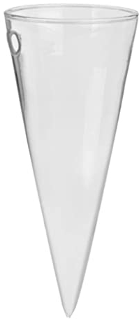 Healvian Grand Vase en Verre Transparent en Forme De Cône Circulaire Suspendu Au Mur pour Décoration D'Intérieur Salon Bureau Fait Main 8 Pouces