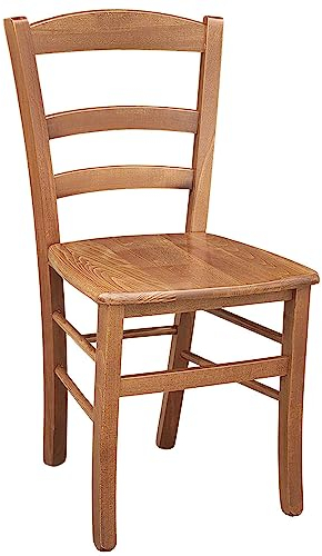 OKAFFAREFATTO MADDALONI Landschaftlicher Esszimmerstuhl aus Holz mit Sitz aus hellem Walnussholz