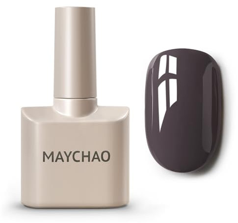 MAYCHAO 15ML Gel Nail Polish, Charcoal Black Gel Nail Polish, Soak Off UV LED Nail Varnish Nail Art Starter Manicure Salon DIY at Home, 0.5 OZ