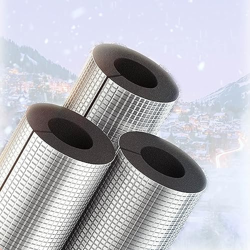 Schaumstoff-Rohrisolierung, Frostschutz Isolierrohr Für Den Außenbereich, Frostschutz Isolierschlauch Aus Aluminiumfolie, ID 22-219mm, Dicke 20mm/30mm, Für Kalt- Oder Heißrohre 0.95m (Size : ID32mm T