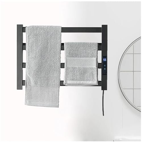 FANOLO Asciuga Salviette Elettrico, con Timer Integrato E Indicatore A LED Termosifone Bagno, Scaldasalviette Elettrico Timer