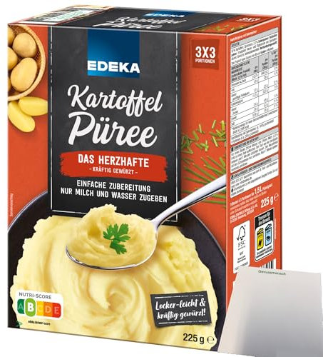 Edeka Kartoffelpüree herzhaft lecker-leicht und kräftig gewürzt (225g Packung) + usy Block