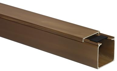 KOMIB 40x40 mm Kabelkanal/Kabelkanäle/Kabelführung - Schraubbar (mit Montagelochung im Boden) - Je Stange 2M (Braun - Holz Design, 30m (15x2M))