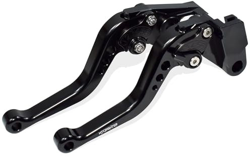 MTCRIGHTER Kurzer Bremshebel Kupplungshebel kompatibel mit Honda Forza 125 250 300 350, CNC-Aluminiumlegierung hergestellt (Black)