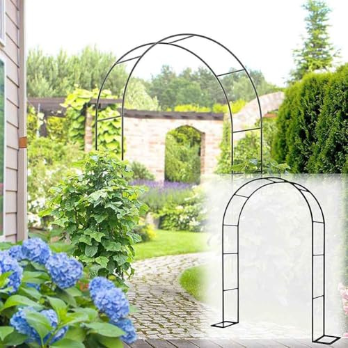 MISKYN Arco for Plantas De Metal for Rosal Trepador, Marco De Soporte De Jardín con Base, Arco Jardin Exterior, Negro 140X230cm 180X230cm 300X230cm,Negro,W3.5M*H2.2M
