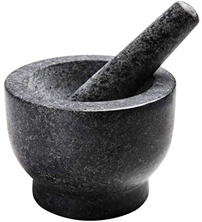 CHFYIJYHM Ensemble de mortier et Pilon, mortier et Pilon en Granit, broyeur en Pierre Naturelle, broyeur Manuel de Cuisine en marbre Vintage for épices, assaisonnements