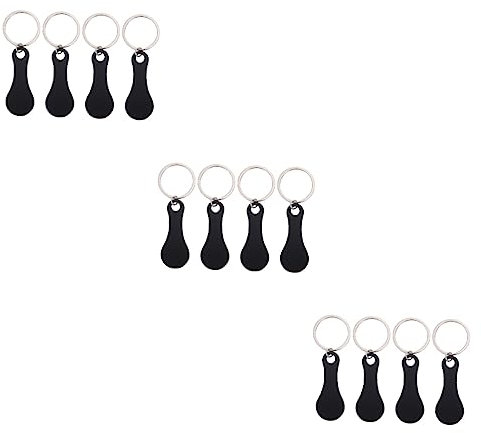 SHINEOFI 12pcs Keychain Pendant for Shopping Trolley Token Stainless Steel Keyring Accessory