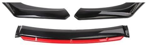 EsprAL Auto ABS FrontSpoiler Lippe, für F-ord Kuga Focus Fiesta Kuga C Max Frontstoßstange Anti Collision Splitter Diffusor Spoilerlippe Protector Zubehör,D/Red-Bright Black