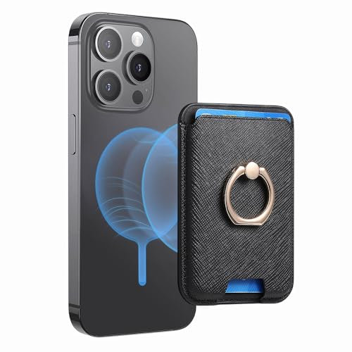 FFWTPY Tarjetero Adhesivo Magnético Soporte Anillo Rotación 360° Porta Tarjetas Teléfono Compatible Smartphones