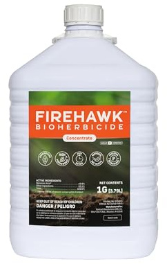 FireHawk® Bioherbicide Concentrate 1 Gal | Visible Results in Hours | for the Control of Broadleaf Weeds, Grasses & Mosses | Makes 20 Gallons of Spray Solution
