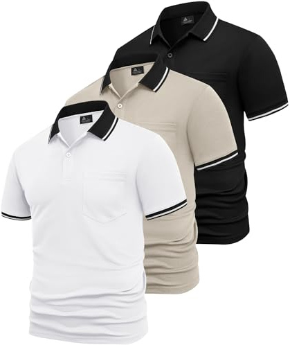 SwissWell 3er Pack Poloshirt Herren Kurzarm Golf Poloshirts Atmungsaktiv T-Shirt für Herren Polo Shirt