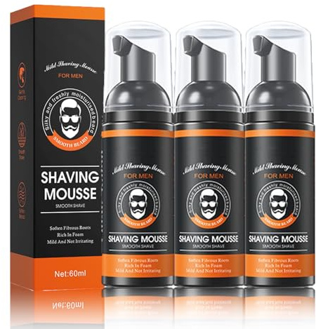 Schäumendes Rasiermousse, Rasierschaum Reisegröße, Rasierschaum Männer, Moisturising Shaving Rasiermousse, Hautberuhigend and Sanfte Rasur für Empfindliche Haut (3PC)