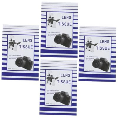 Veemoon Lens Cleaning Tissue Paper for Glasses and Camera Lenses 200pcs (15x10cm) Disposable Optical Microscope Screen Cleaner Wipes for Phones and Computers