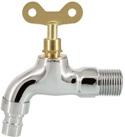 Rubinetto da Esterno Rubinetti for lavatrice da esterno, rubinetto dell'acqua con serratura a chiave, corpo in lega, interruttore a singola, utensile for irrigazione giardino e cucina(Color 1)