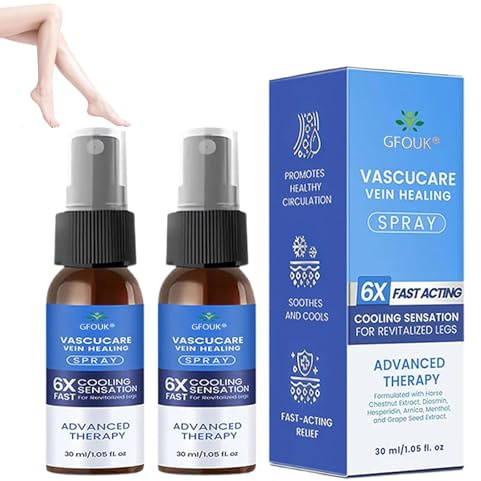 GFOUK VascuCare Vein Healing Spray, Professional Vein Soothingspray, GFOUK VeinGuard Herbal Spray for Legs, Vascucare Vein Healing Spray for All Skin Types(2 Pcs)