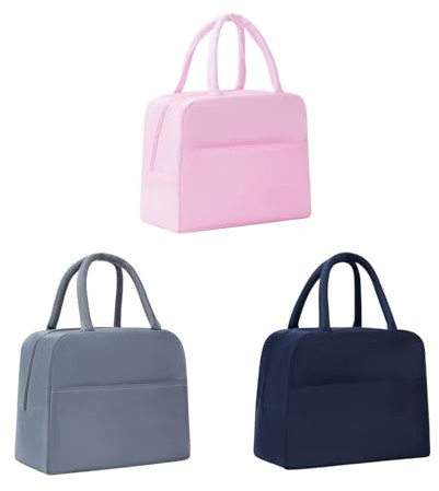 Lot de 3 sacs isothermes pour déjeuner, fonction maintien au chaud/froid pour boîte à déjeuner, portable, sac à déjeuner, isotherme, pour la plage, le travail, les voyages, 22,5 x 11,5 x 18,5 cm (A)