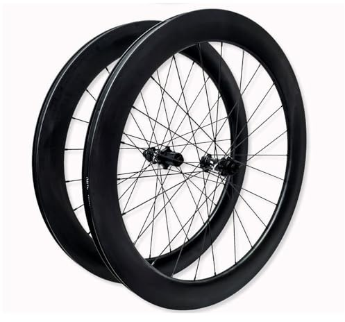 50/60mm Carbon Drahtreifen Laufradsatz 700C Rennradfelge 100/142mm Center Lock-Steckachse Vorder- Und Hinterräder, 7/8/9/10/11/12-Gang-Kassette, 23–45C Drahtreifen, V/V, 120 Klicks(60mm)