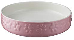 Mason Cash Colour Mix Pink Cat Saucer 13cm |200ml Durable Stoneware Pet Bowl for Food & Water Dishwasher, Freezer & Microwave Safe